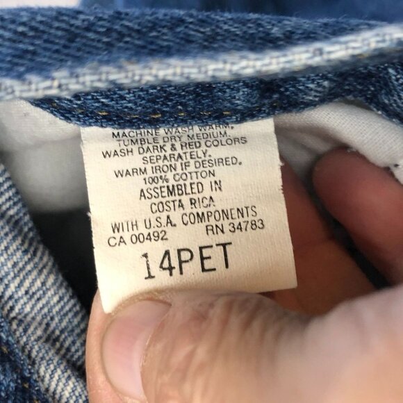 Vintage Lee Womens Jeans Size 14P High-Rise Tapered Denim Blue Classic Casual - Picture 4 of 14